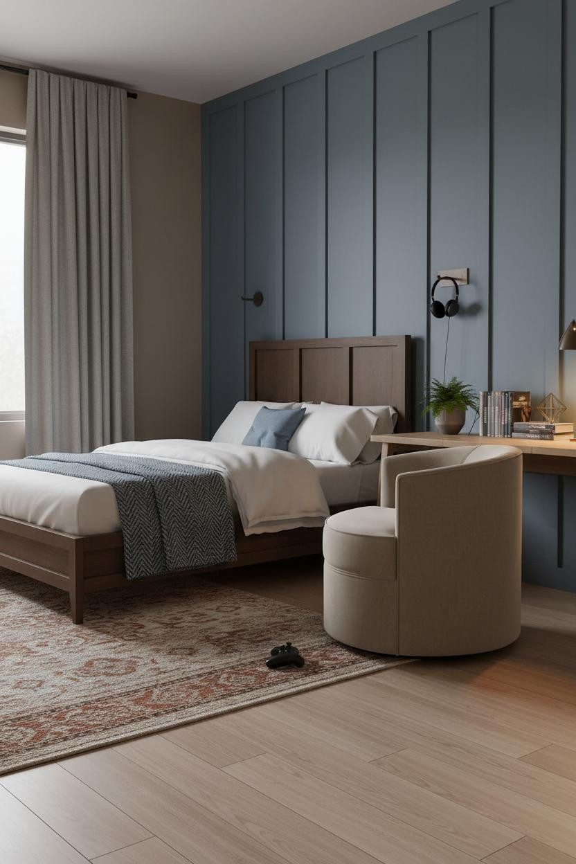 Gamer Bedroom Japandi Teen Gaming Room