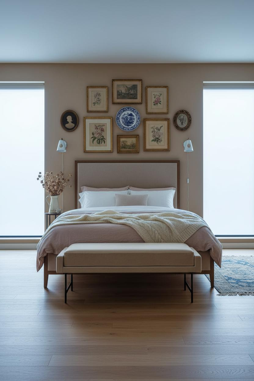 Grand Millennial Bedroom Gallery Wall Chinoiserie