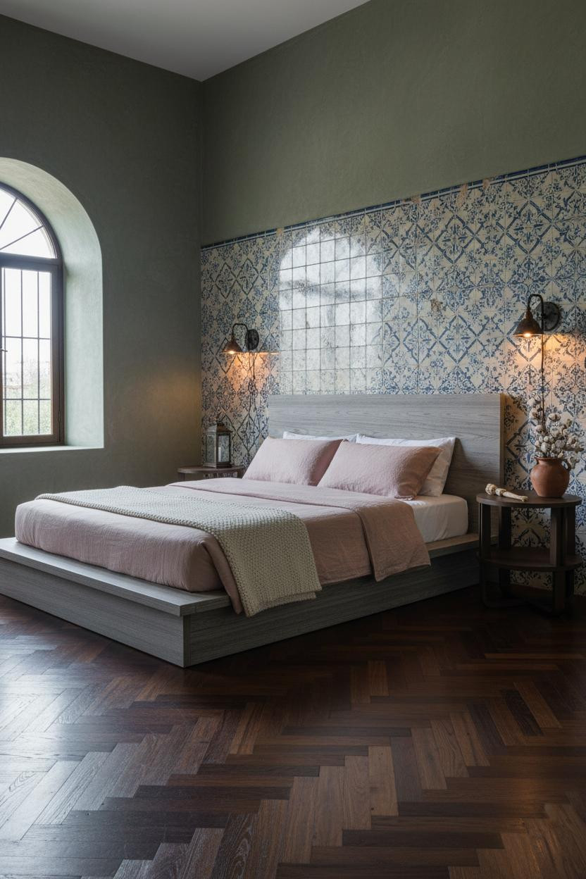 Hacienda Bedroom Talavera Tile Spanish Modern