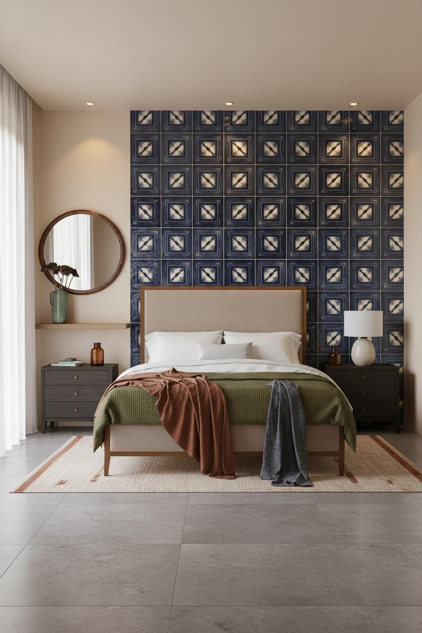 Indochine Bedroom Ceramic Tile Accent