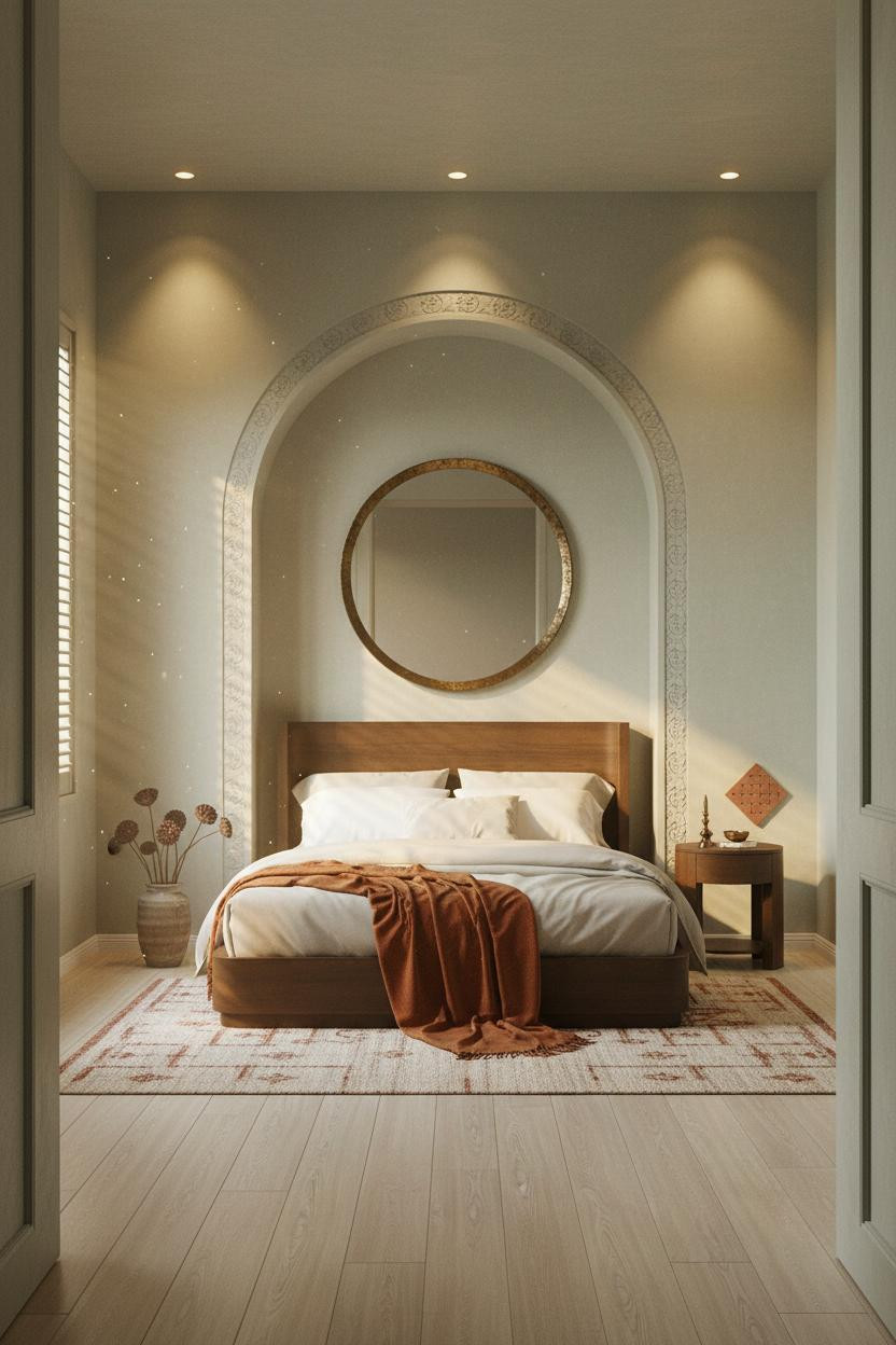 Indochine Bedroom Colonial Alcove Brass