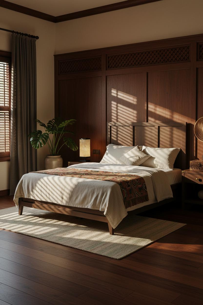Indochine Bedroom Teak Colonial Design
