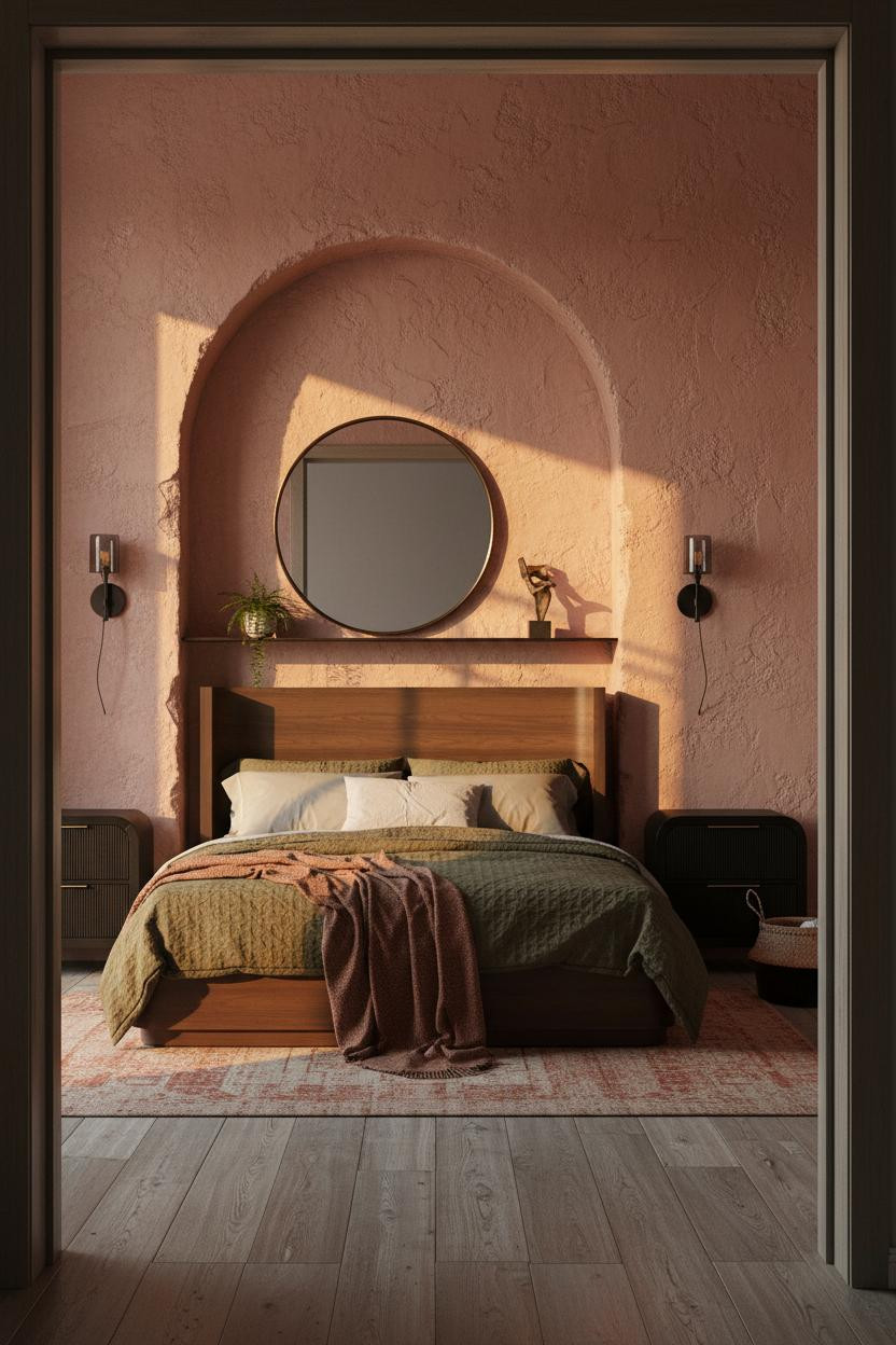 Industrial Bedroom Plaster Niche Lighting