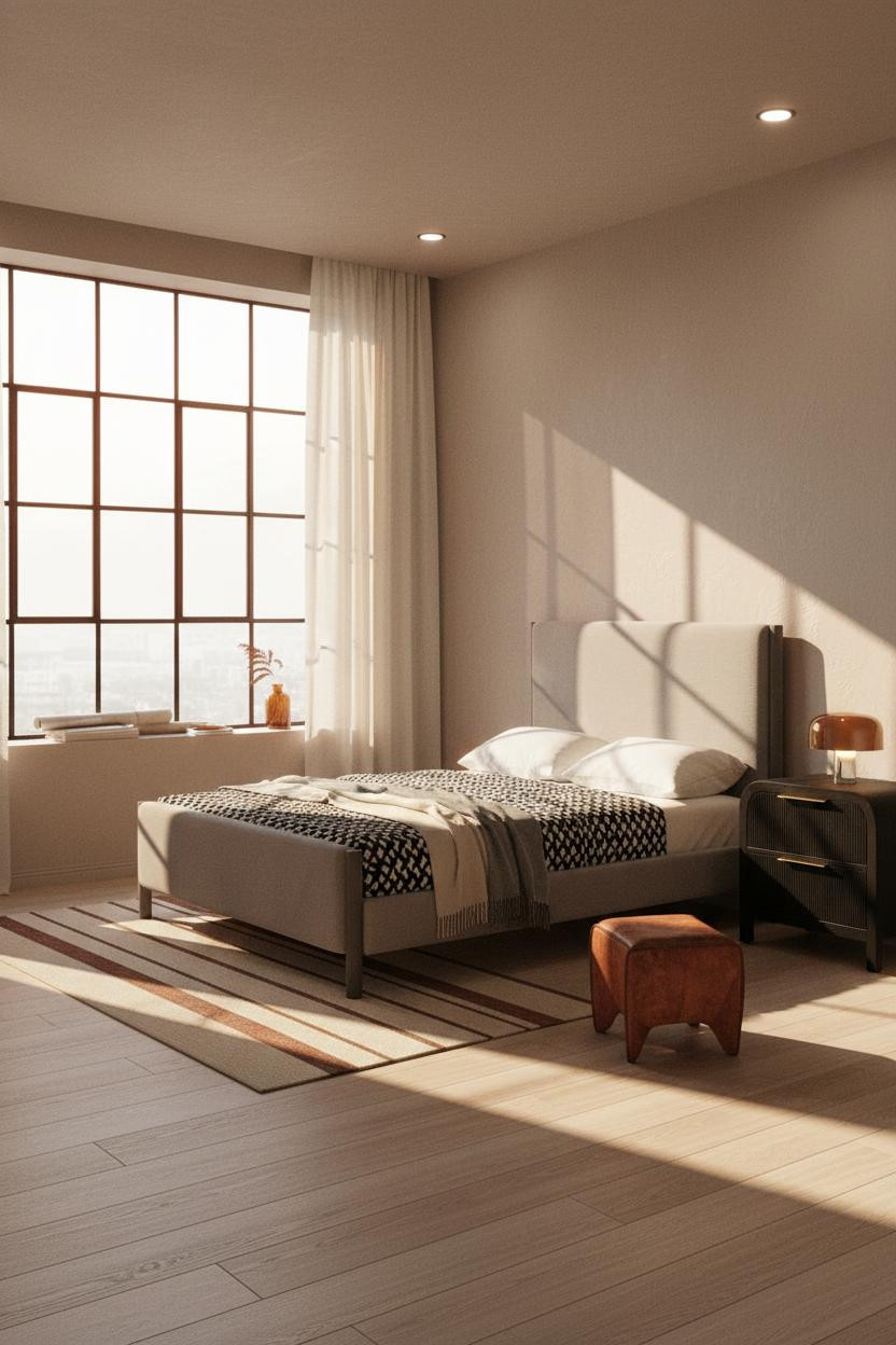 Industrial Chic Bedroom Black Steel Windows