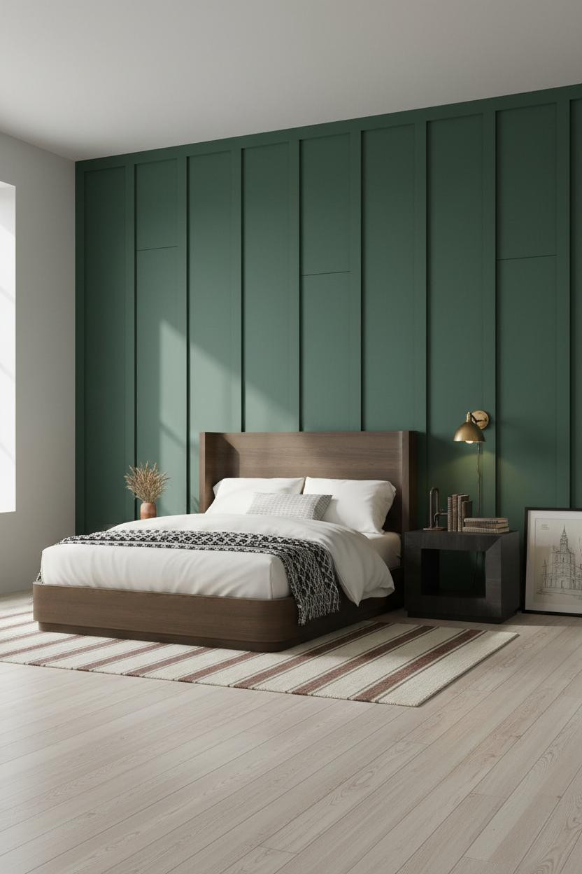 Industrial Chic Bedroom Board Batten Accent Wall