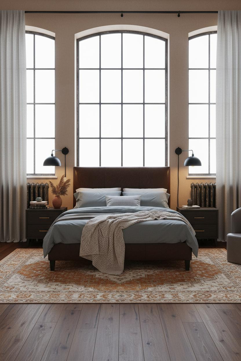 Industrial Chic Bedroom Cast Iron Radiator