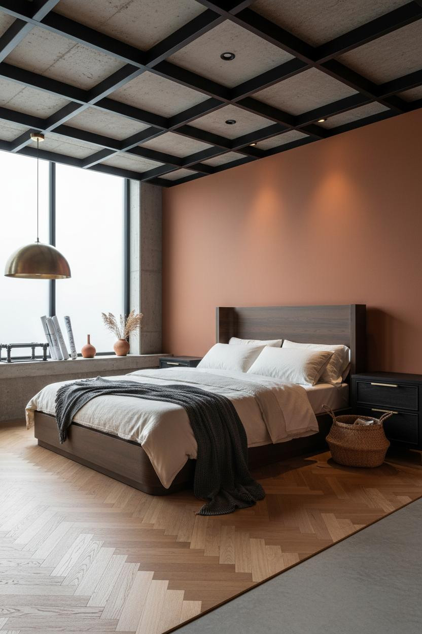 Industrial Chic Bedroom Concrete Steel