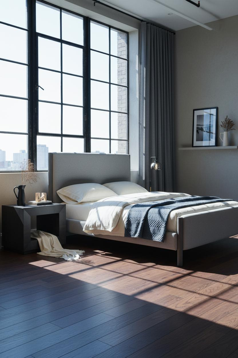 Industrial Loft Bedroom Steel Windows