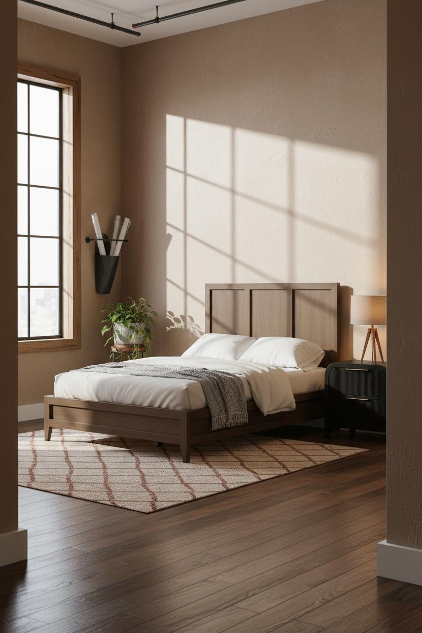 Industrial Loft Bedroom Warehouse Window