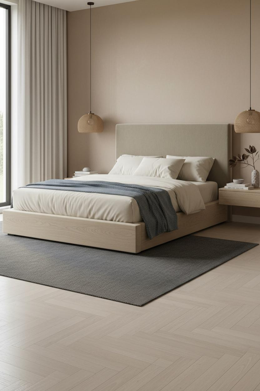 Japandi Bedroom Design Oak Platform Minimal