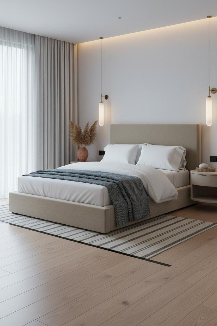 Japandi Bedroom Platform Bed Light Wood
