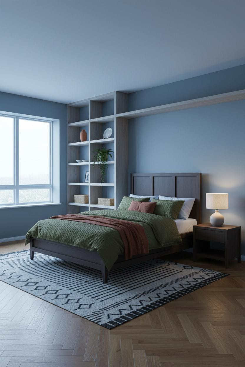 Japandi Bedroom Scandi Shelving Attic