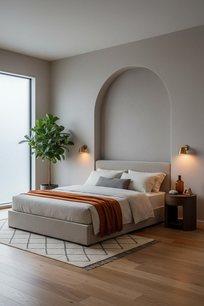Japanese Bedroom Arched Alcove Minimalist