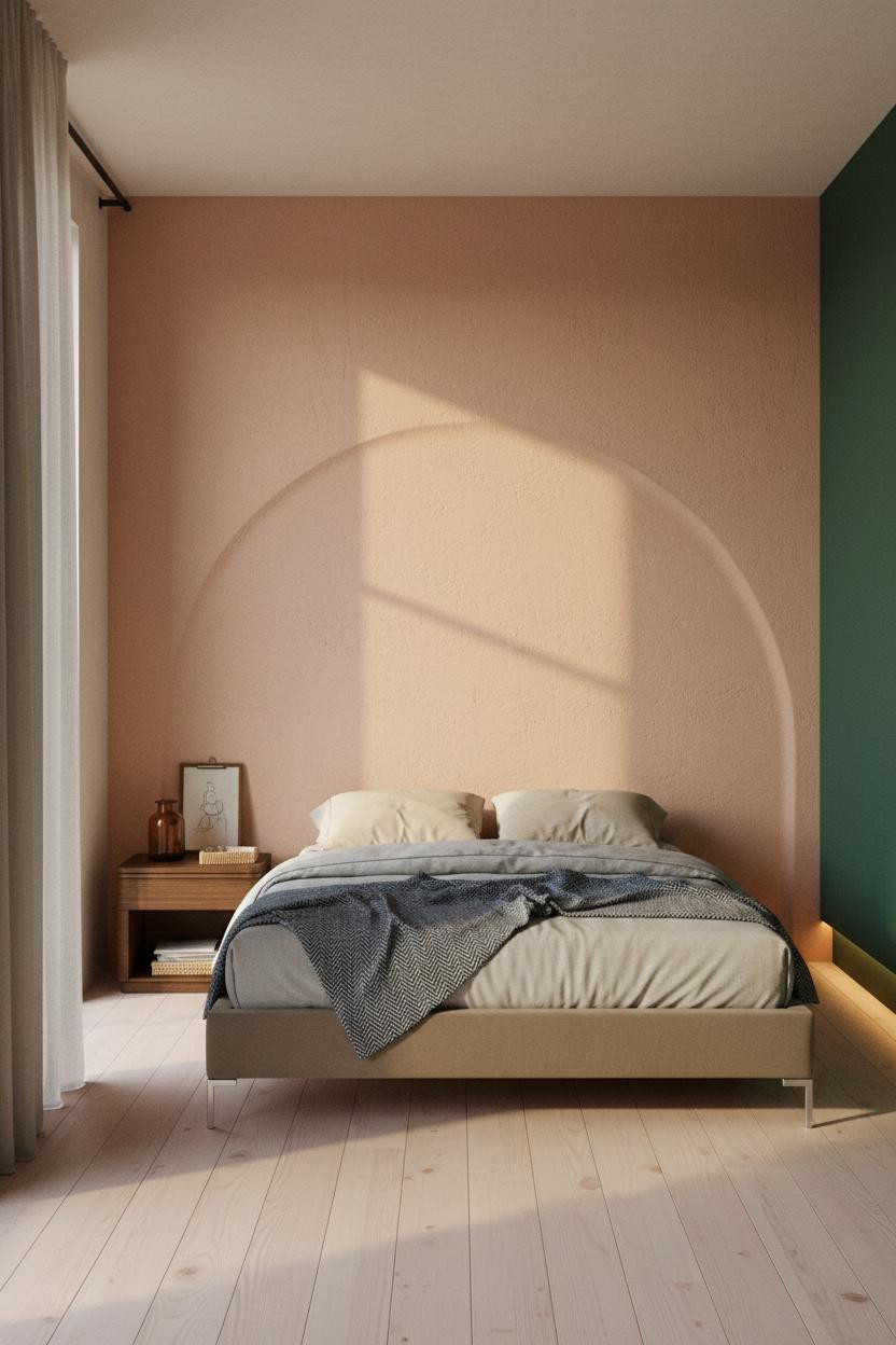 Japanese Bedroom Wabi Sabi Curved Wall