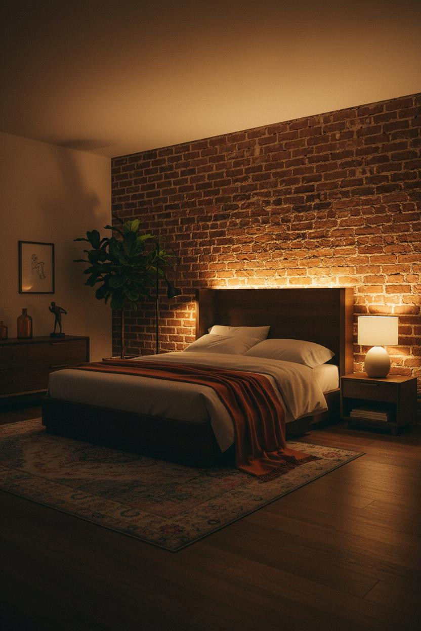 MCM Bedroom Vintage Modern Warm Lighting