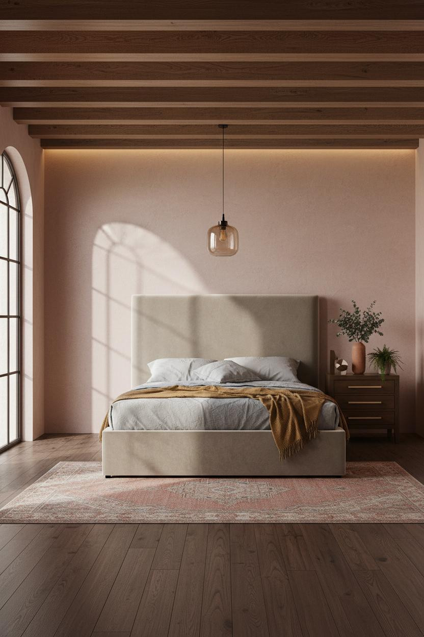 Mediterranean Bedroom Provençal Walnut Rafters