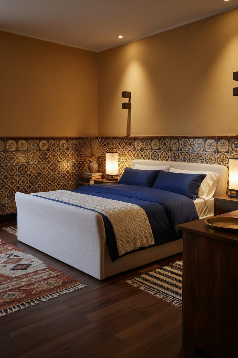 Mediterranean Bedroom Spanish Encaustic Tiles Design
