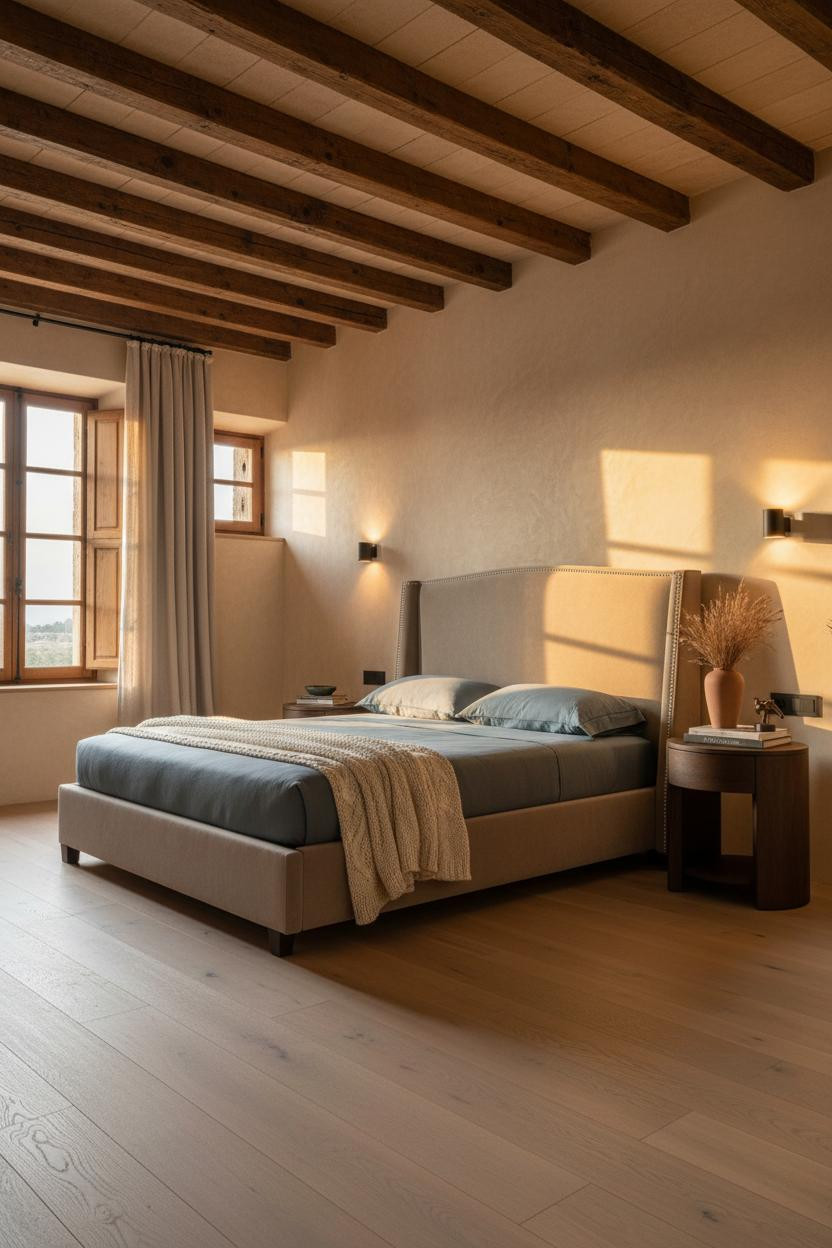 Mediterranean Bedroom Spanish Modern Beams