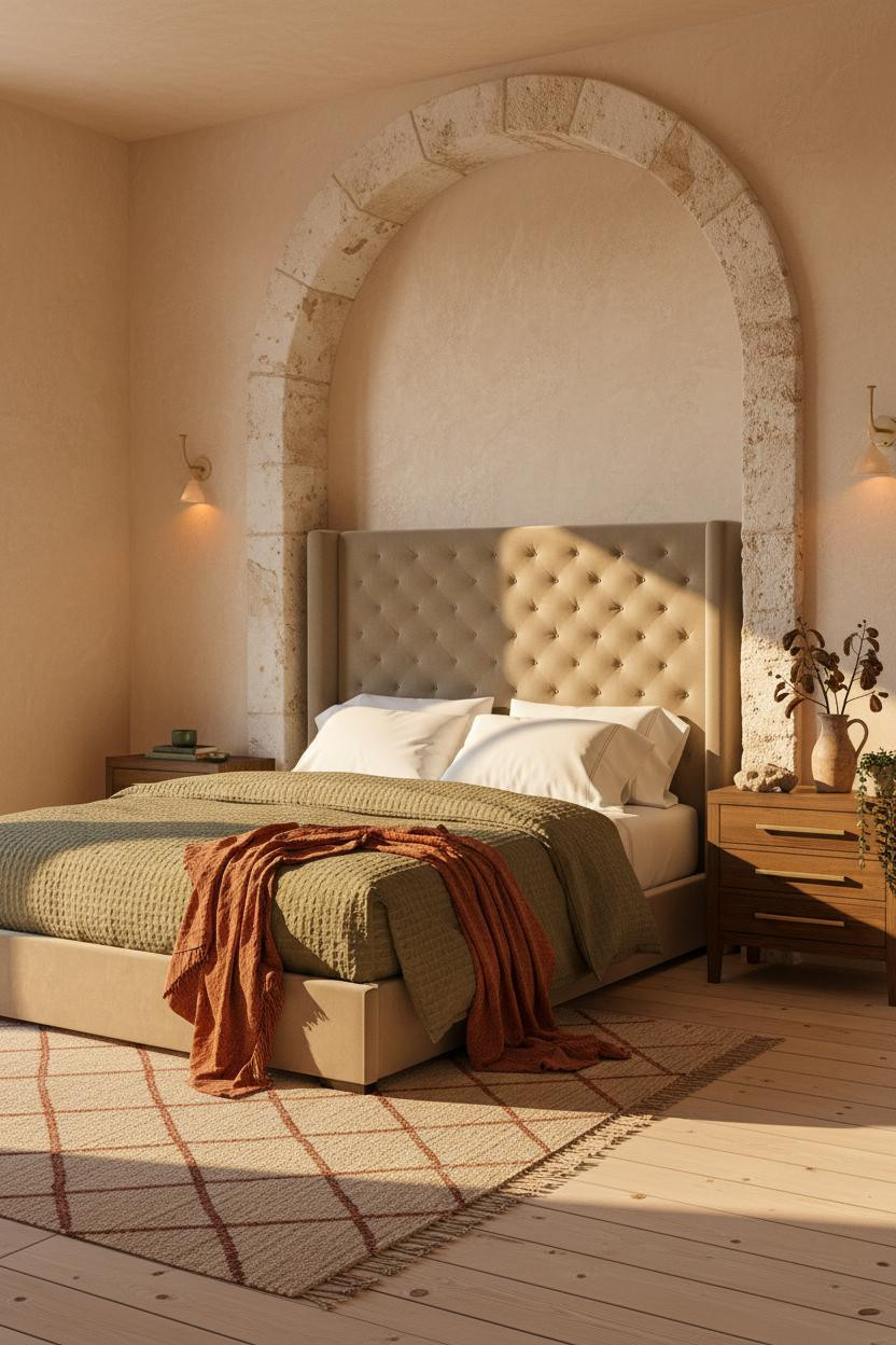 Mediterranean Bedroom Spanish Modern Plaster Niche