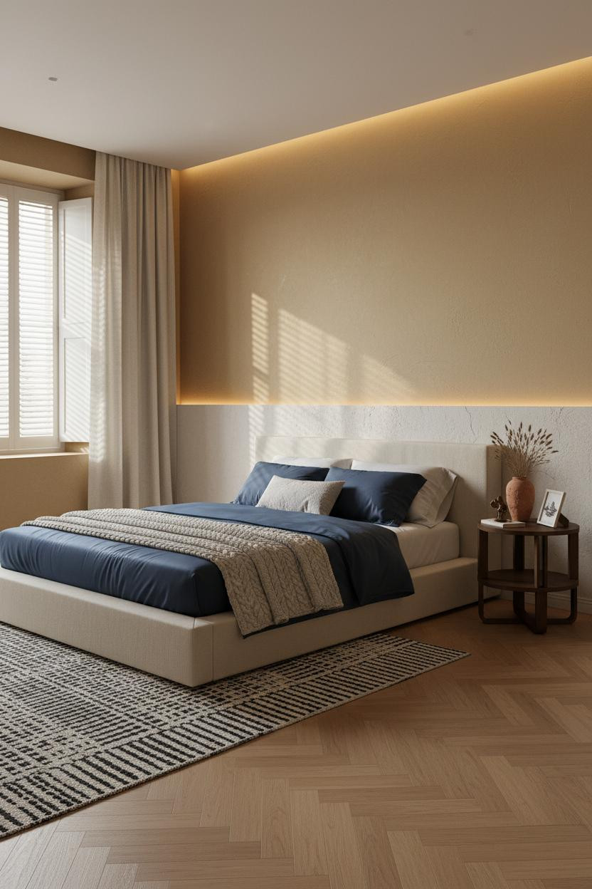 Mediterranean Bedroom Spanish Modern Wainscoting
