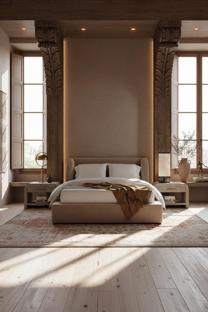 Mediterranean Bedroom Spanish Villa Corbels