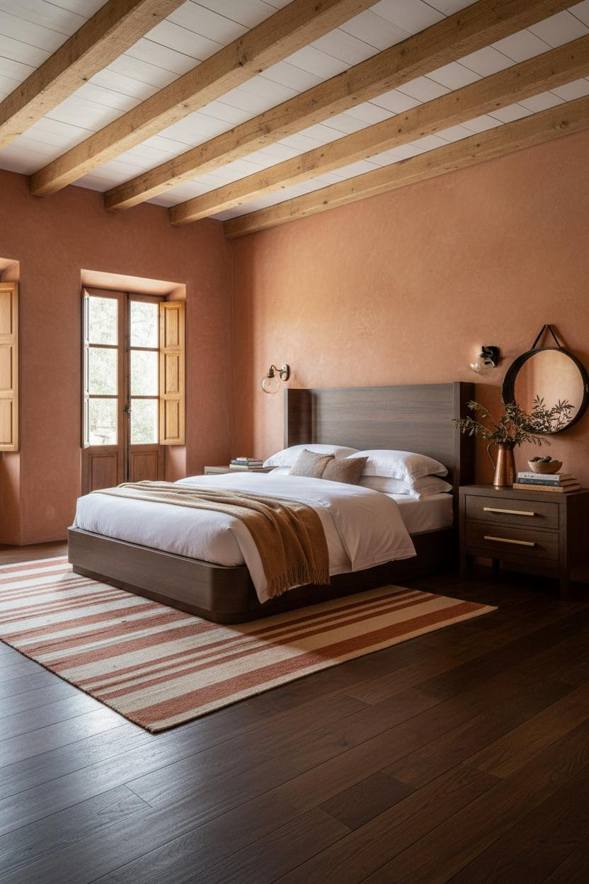 Mediterranean Bedroom Spanish Villa Exposed Beams