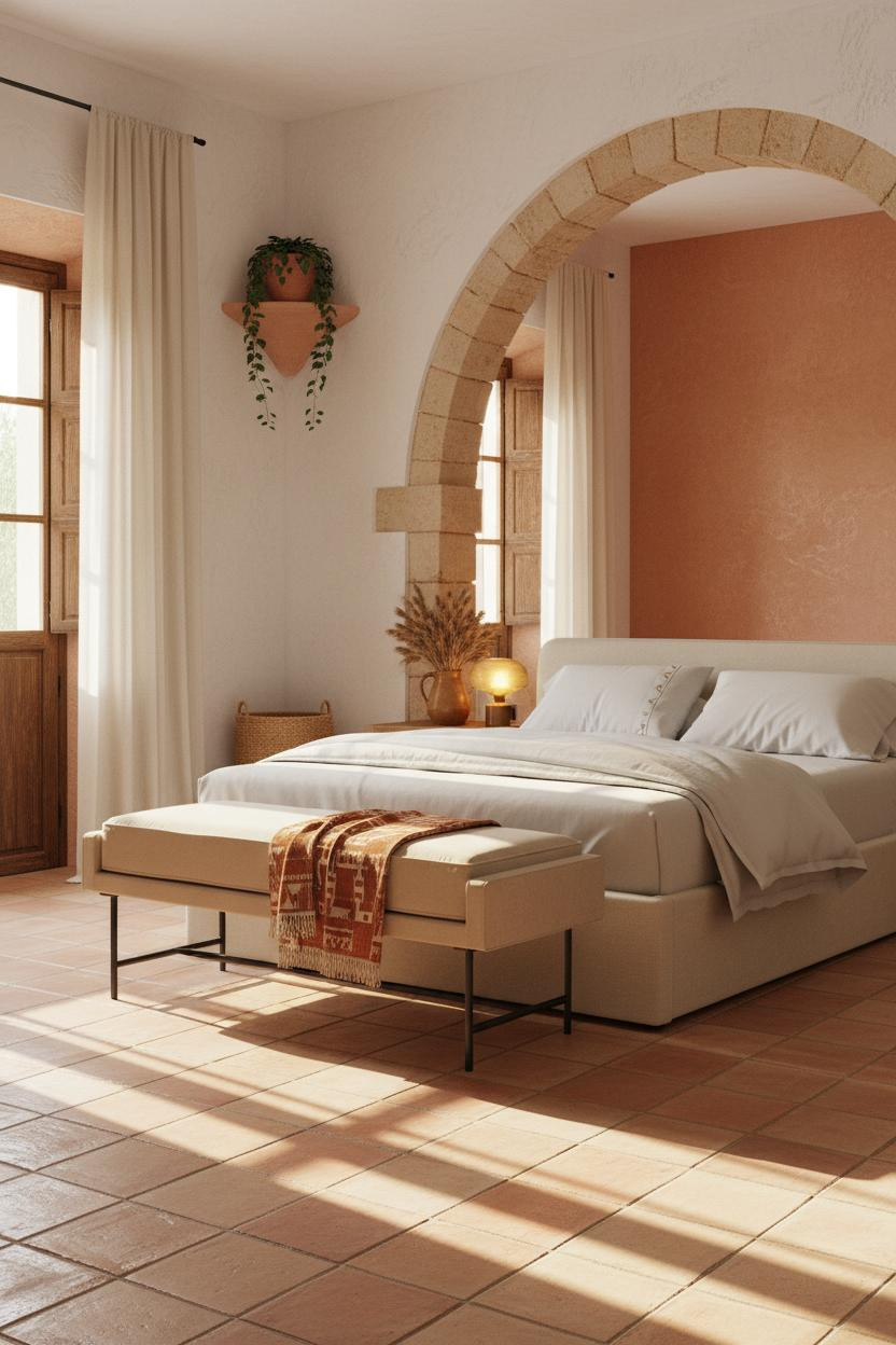 Mediterranean Bedroom Spanish Villa Terracotta