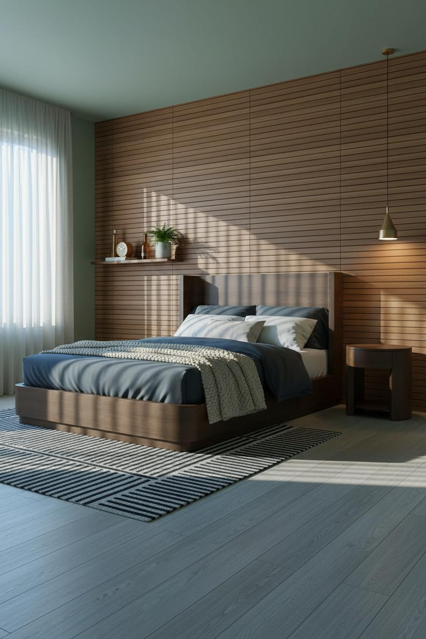 Mid Century Bedroom Japandi Teak Design