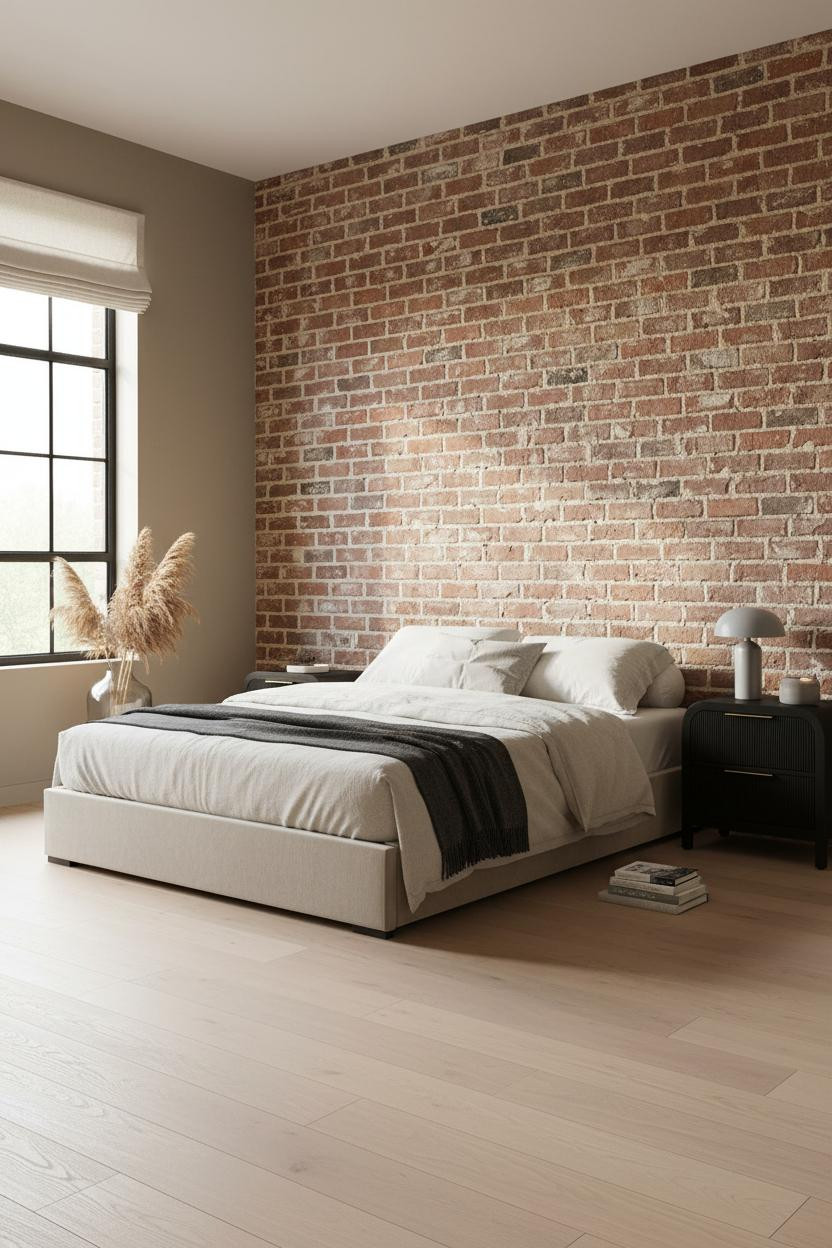 Minimalist Bedroom Japandi Loft Brick
