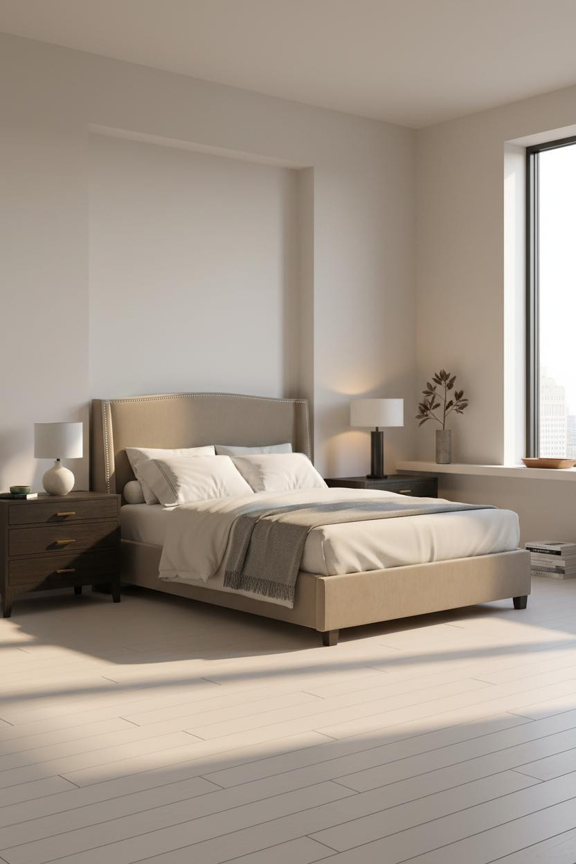 Minimalist Bedroom Warm Japandi Morning Light