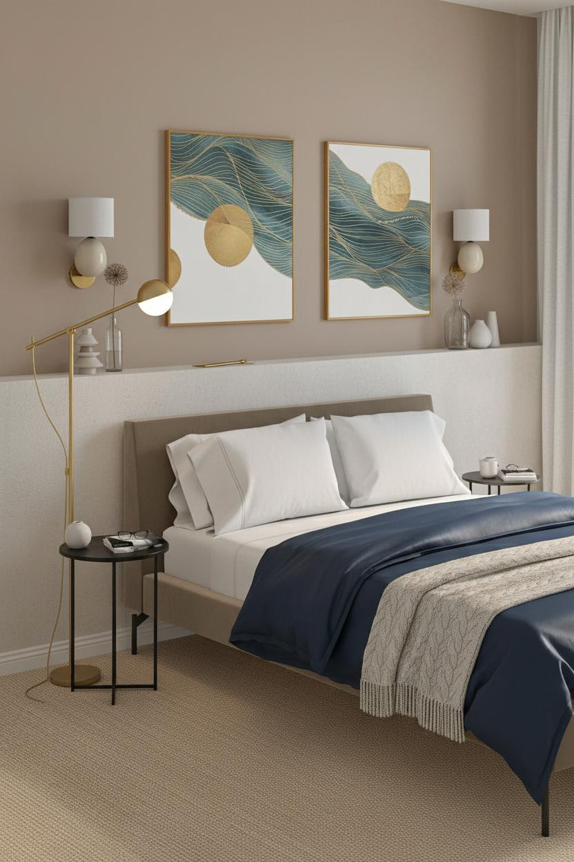 Minimalist Bedroom Plaster Walls Sisal Carpet