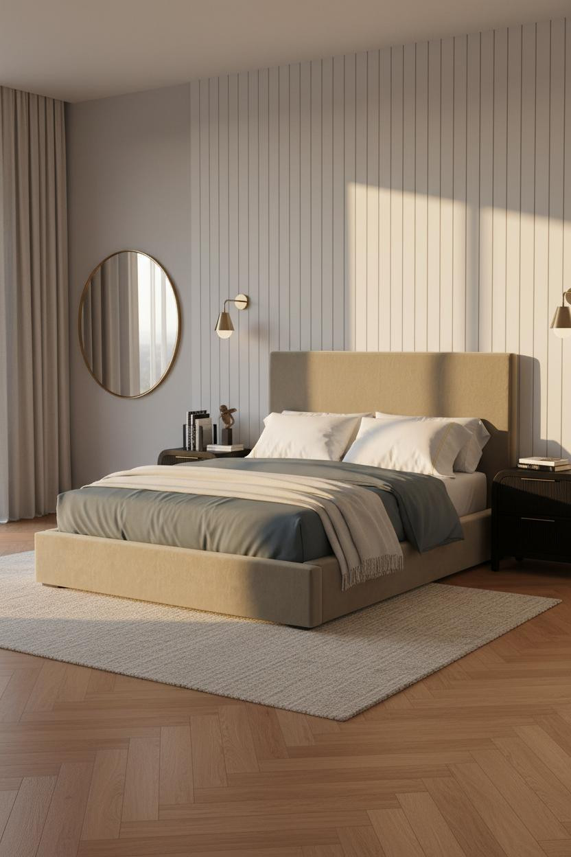 Minimalist Loft Bedroom Board and Batten