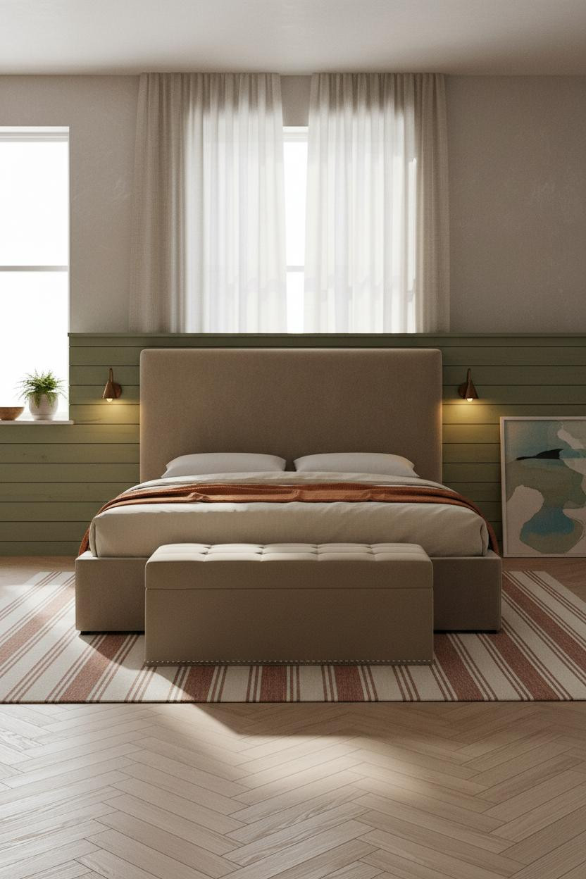 Modern Farmhouse Master Bedroom Sage Shiplap