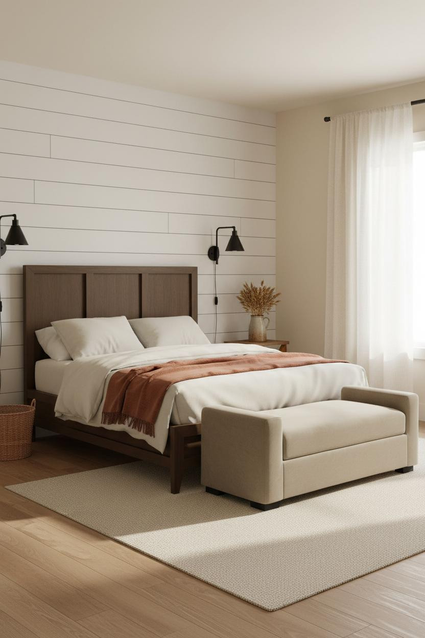 Modern Farmhouse Master Bedroom Shiplap