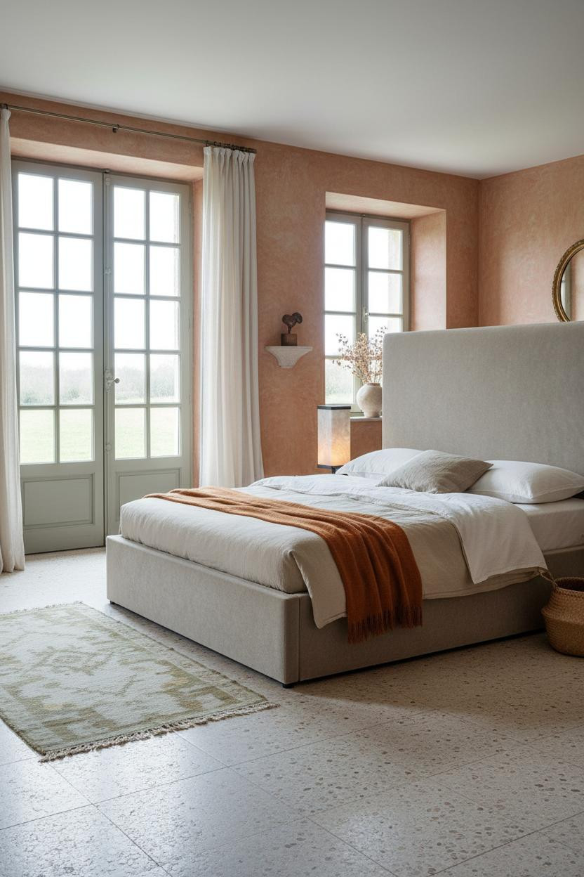 Modern French Country Bedroom Sage French Doors