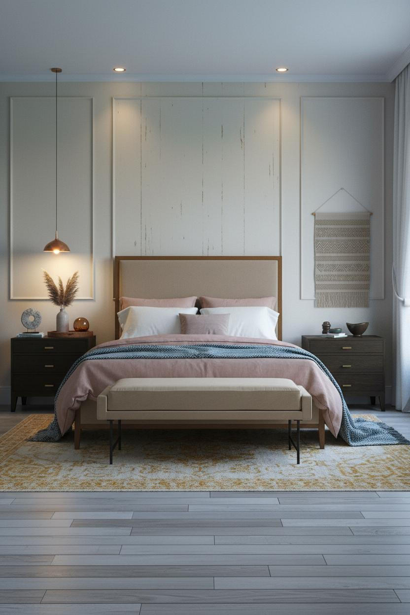 Modern Vintage Bedroom Board Batten Accent Wall