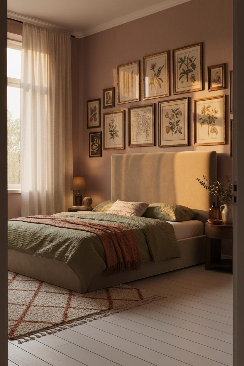 Modern Vintage Bedroom Gallery Wall French