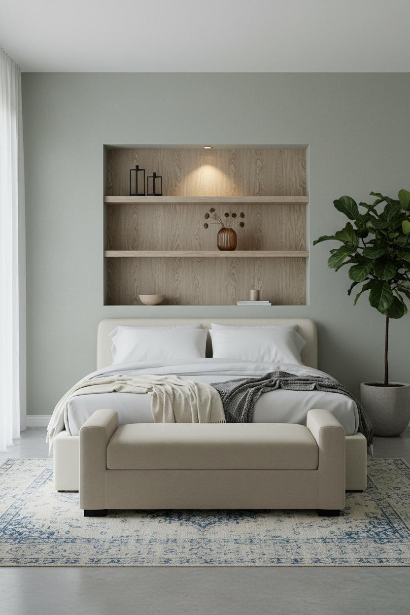 Modern Vintage Bedroom Japanese Shelving