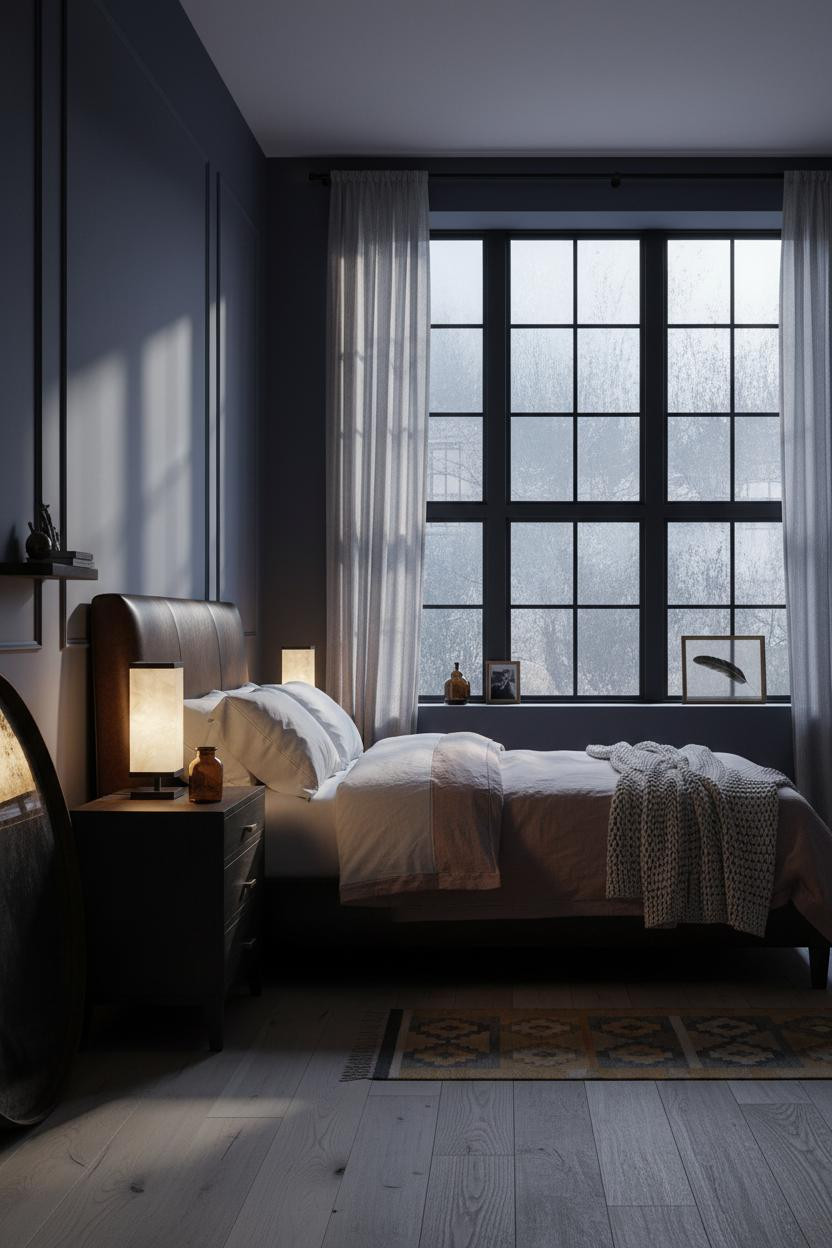 Moody Vintage Bedroom Dark Academia Indigo