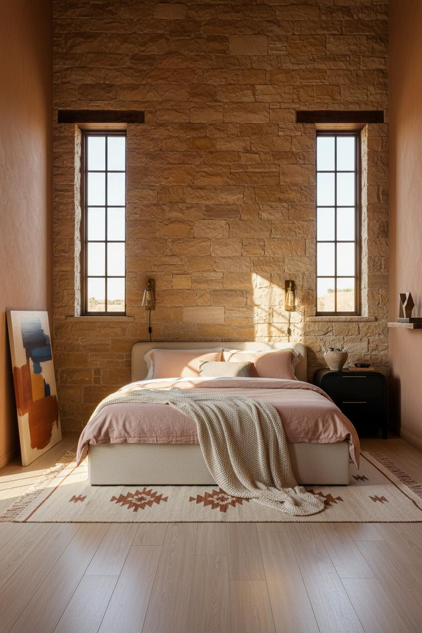 Moody Western Bedroom Canyon Gothic Limestone Wall