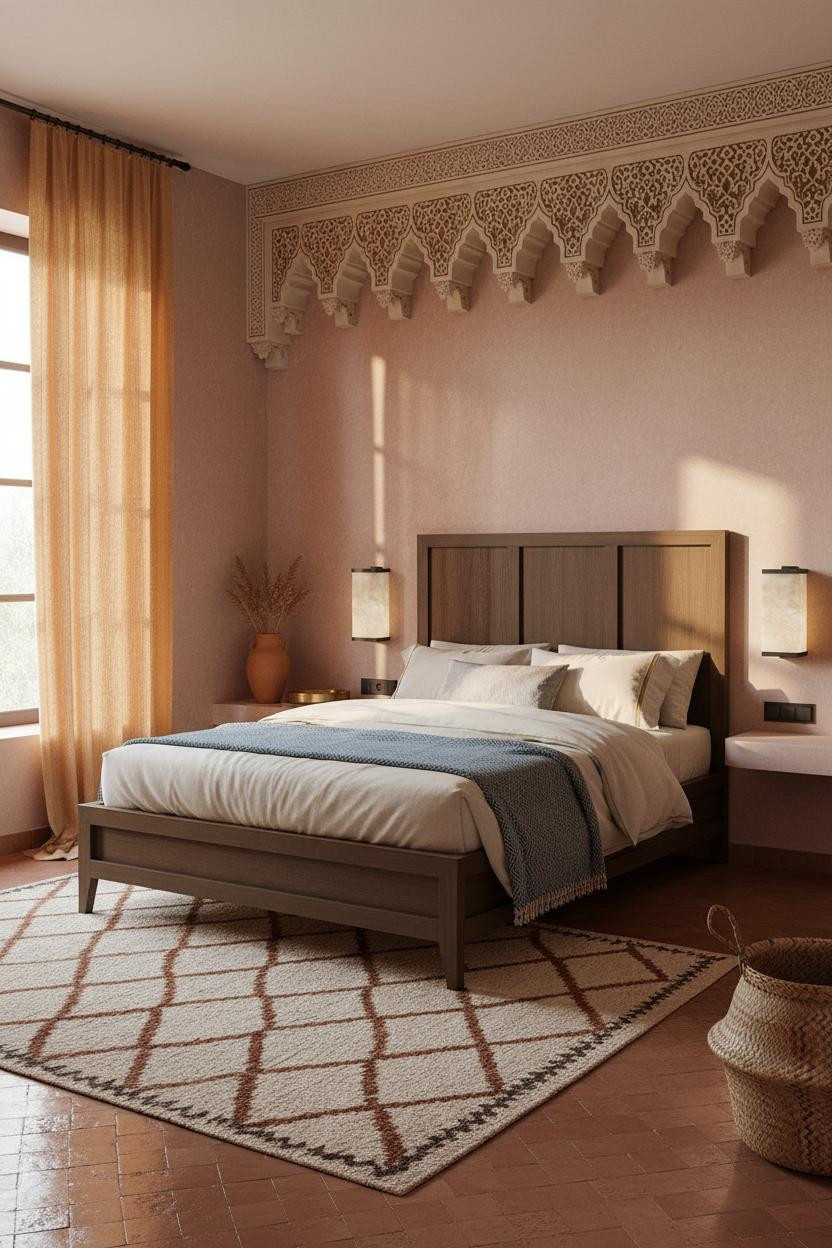 Moroccan Bedroom Geometric Muqarnas Frieze