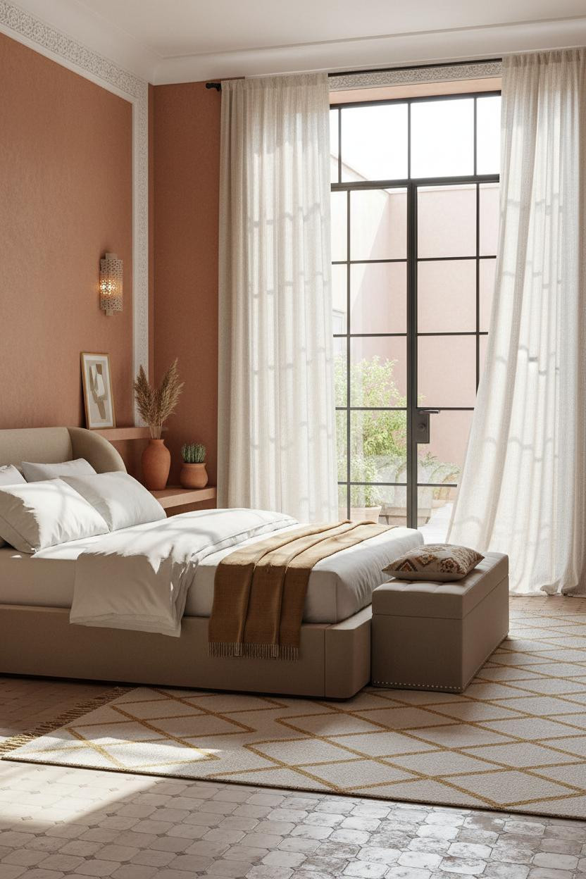 Moroccan Bedroom Iron Window Lattice