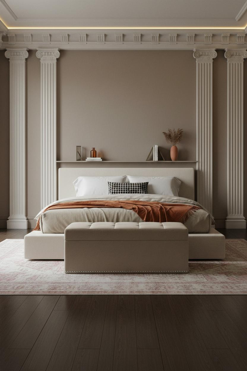 Parisian Bedroom Neoclassical Fluted Columns