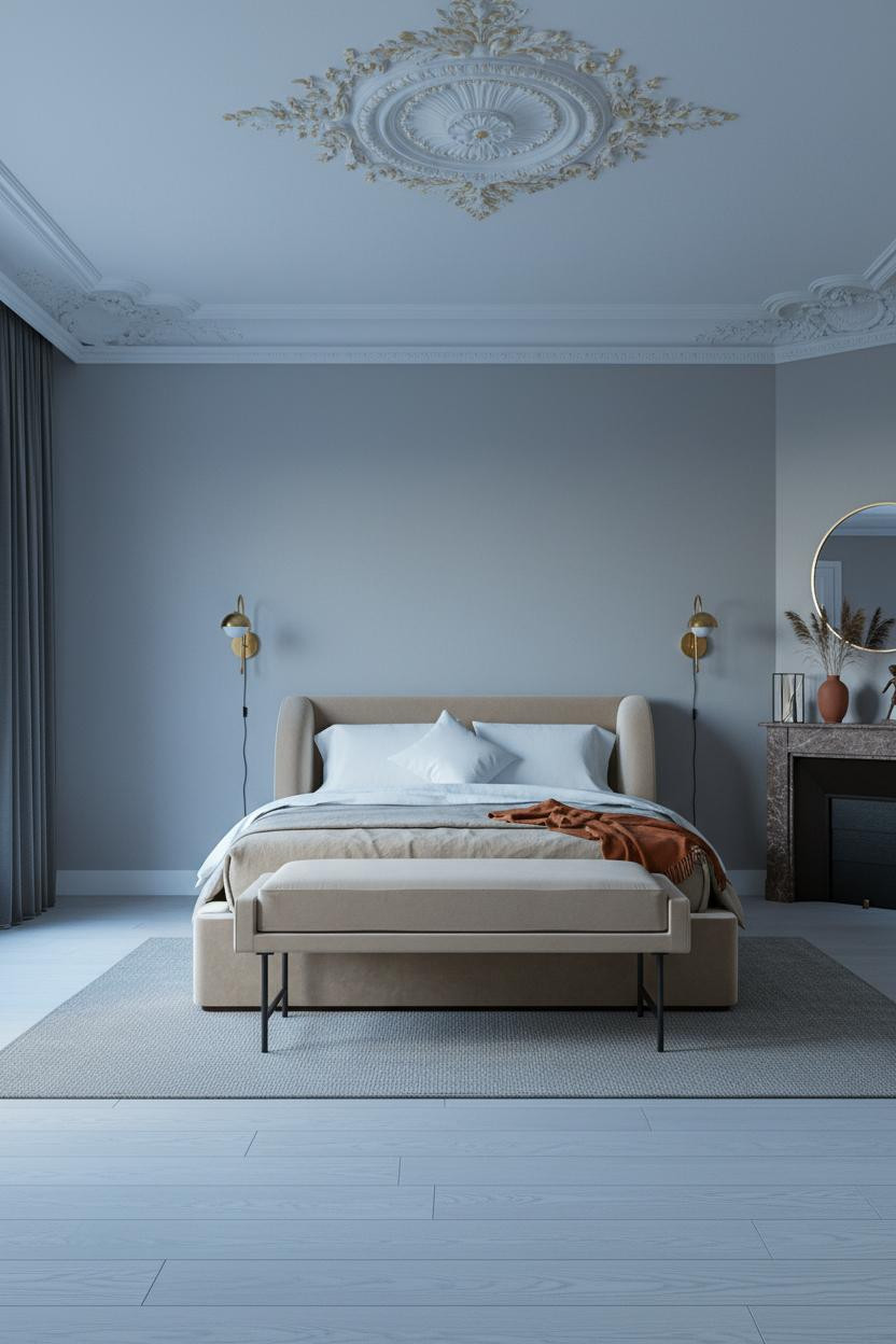 Parisian Chic Bedroom Haussmann Ceiling