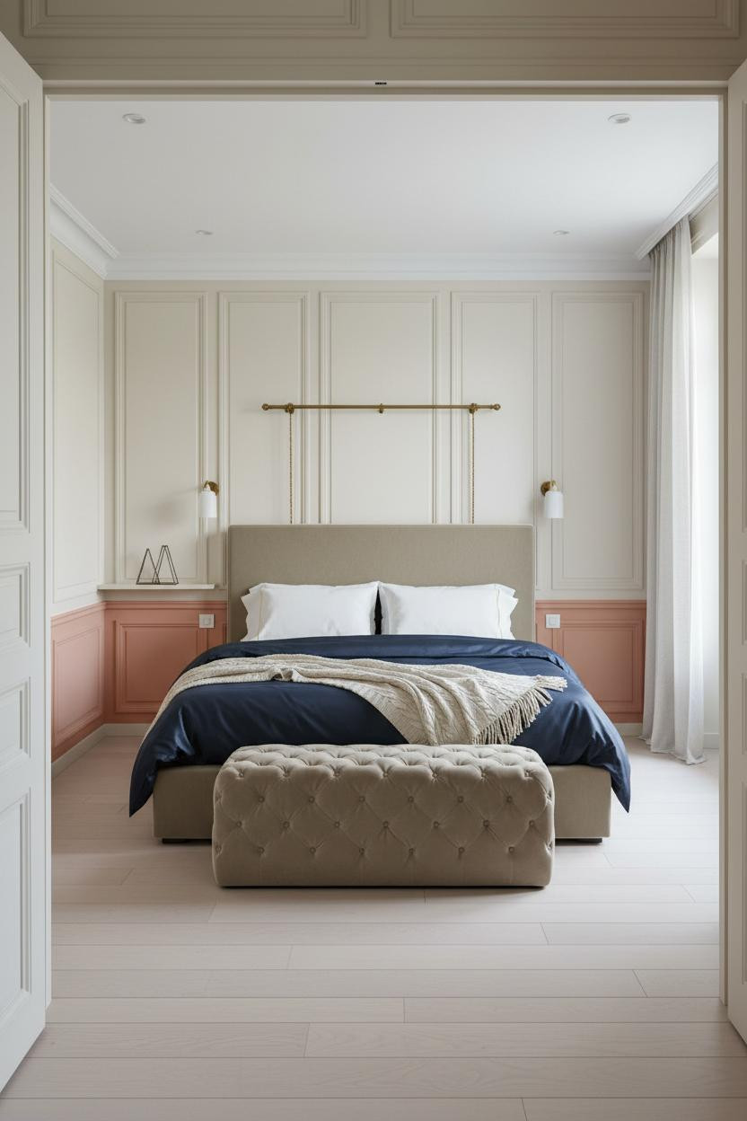 Parisian Chic Bedroom Haussmann Paneling