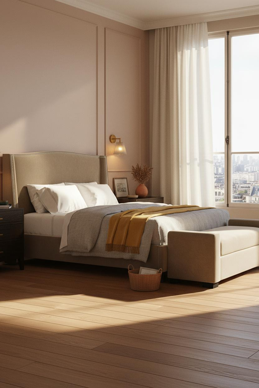 Parisian Chic Bedroom Modern French Wainscoting