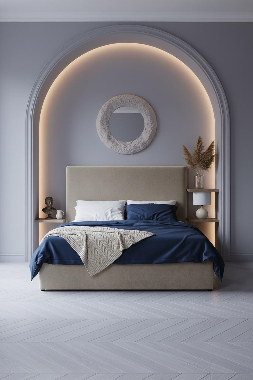 Parisian Modern Bedroom Arched Alcove