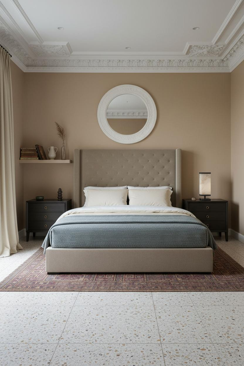Parisian Modern Bedroom Haussmann Crown Molding