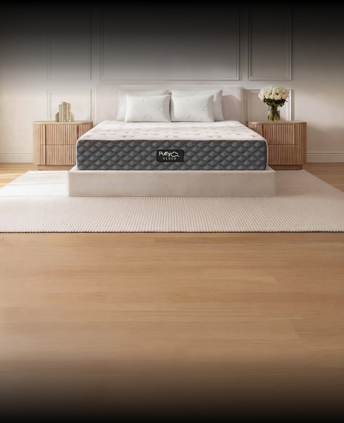 Puffy Cloud mattress styled in a modern bedroom