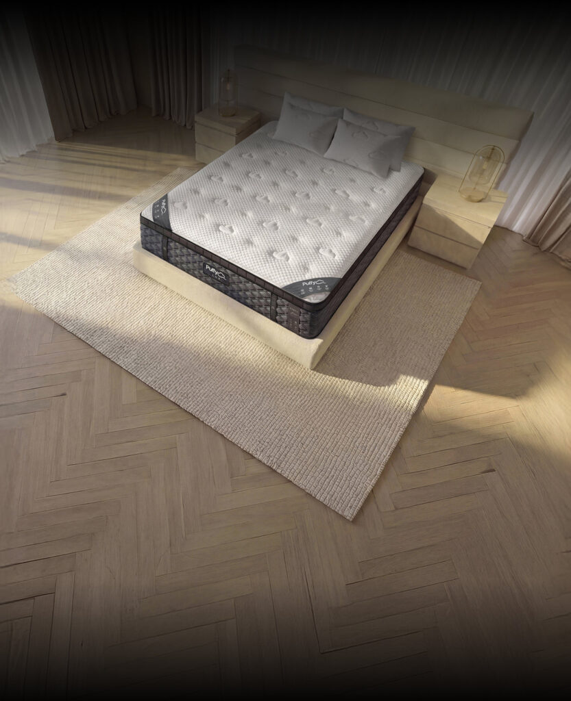 Puffy Lux Hybrid mattress in a bedroom setting